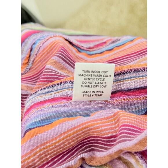 Uncle Frank Purple Haze Dress Striped Flowy Boho Bohemian Medium Pink Ruffle - Picture 9 of 9